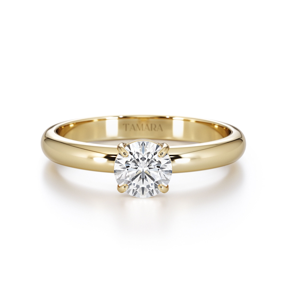 טבעת סוליטר עגולה