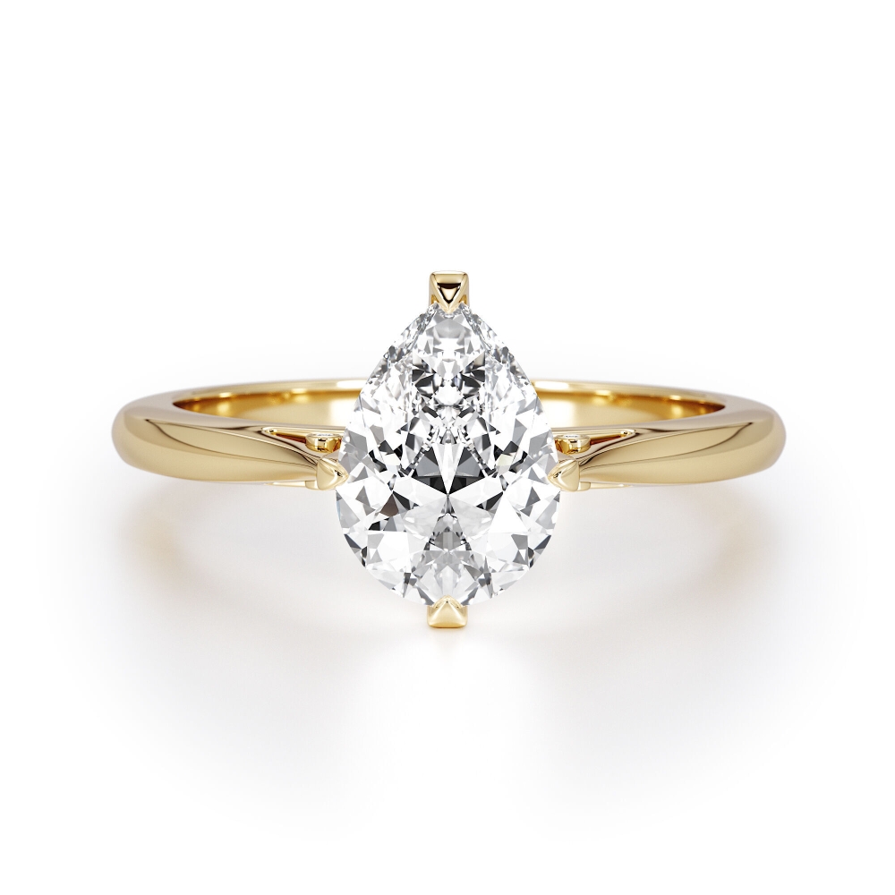 טבעת סוליטר טיפה 4 שיניים