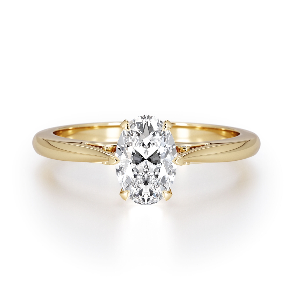 טבעת סוליטר אובל 6 שיניים