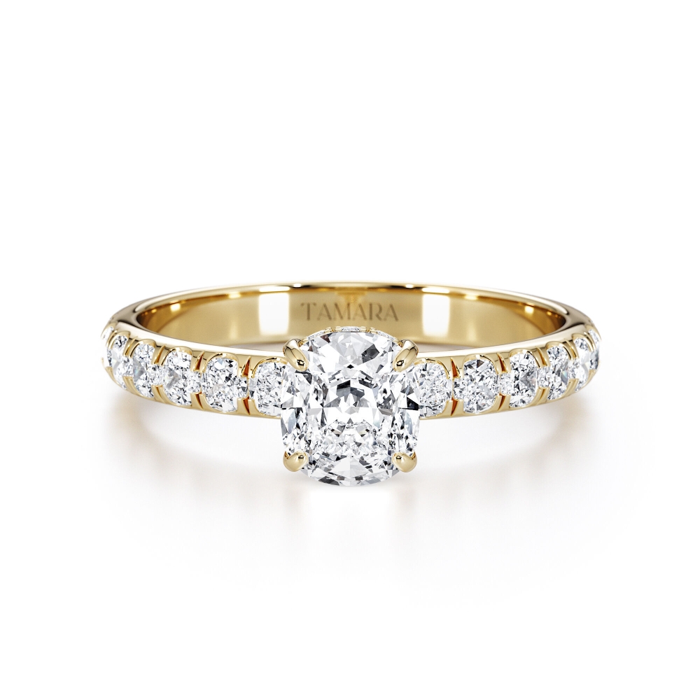 טבעת אירוסין קושן + עגולות