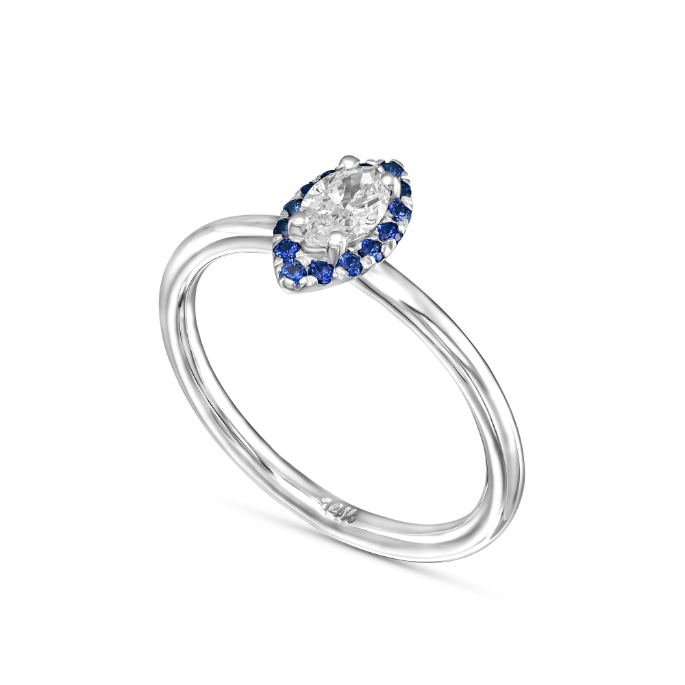 טבעת מרקיזה עם אבני חן