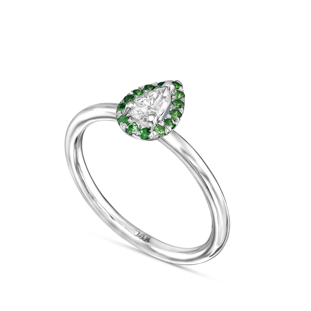 טבעת טיפה + אבני חן